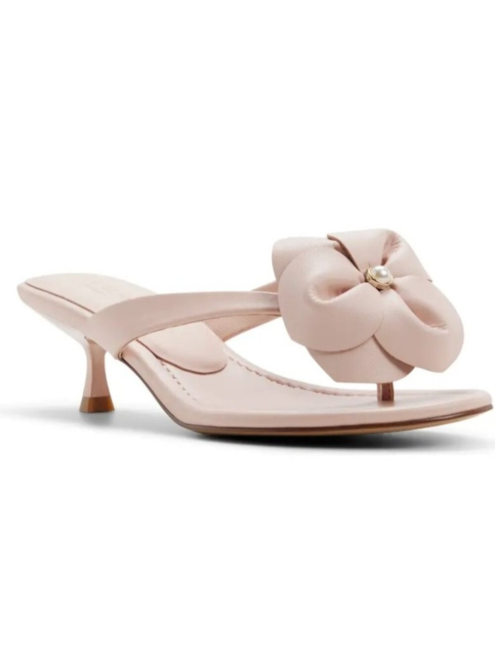 Ted Baker Womens Pink Leather Open Birdie Floral Kitten Heel Sandals Sz 8 NIB